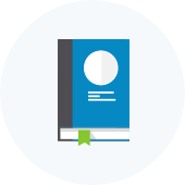 Illustrated icon of a book